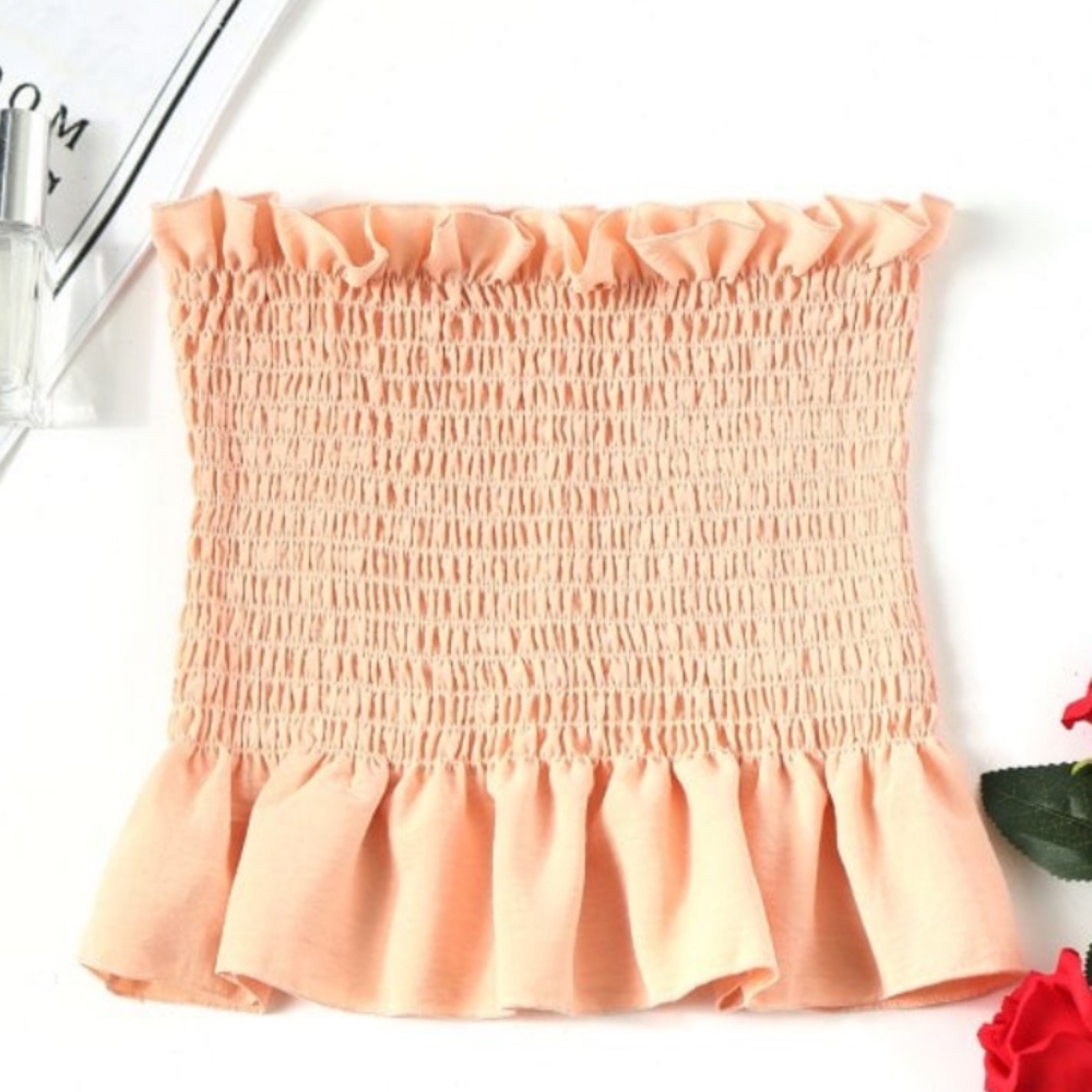 Pink Smocked Tube Top